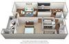 1 Bedroom 1 Bathroom Floor Plan at Glen at North Creek, Everett, WA